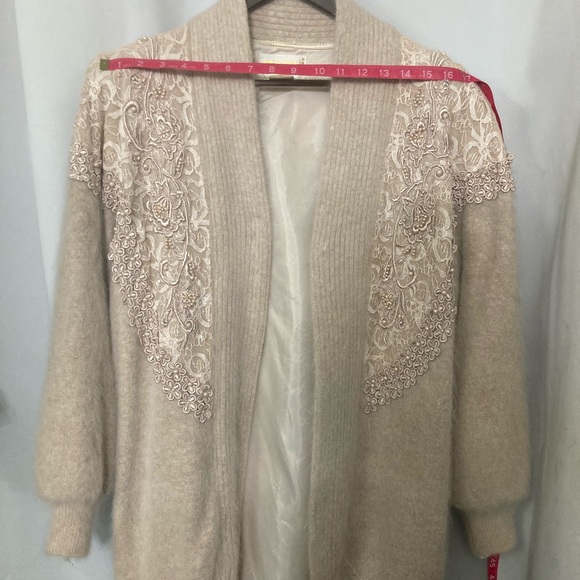 BELLDINI Angor & Rabbit Hair Long Cardigan M Beige NWOT - Picture 9 of 13